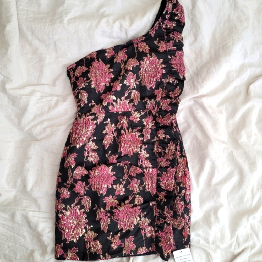 Floral Brocade Jacquard Cocktail Dress - For Love And Lemons - Picture 3 of 9